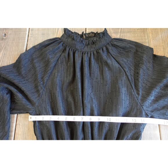 Vintaage Maxi Dress 8 Black Boho Ruffle Tiered Sheer Whimsigoth Goth Witchy Boho - Picture 8 of 12